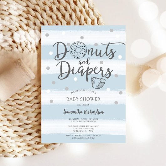 Invitation à la baby shower Donuts & Diapers