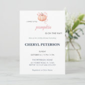 Invitation à la Baby Shower Douce Petite Citrouill (Debout devant)