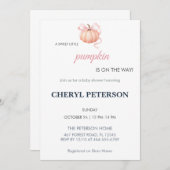 Invitation à la Baby Shower Douce Petite Citrouill (Devant / Derrière)
