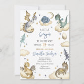 Invitation à la baby shower Dragon Bébé (Devant)