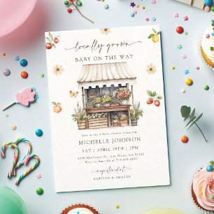 Invitation à la baby shower du marché fermier