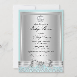 Invitation à la baby shower du Prince Bleu