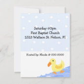 Invitation à la baby shower Ducky jaune (Dos)