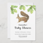 Invitation à la baby shower écureuil d'automne (Devant)