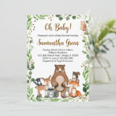 Invitation à la Baby Shower en Forêt (Debout devant)