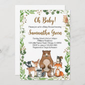 Invitation à la Baby Shower en Forêt (Devant / Derrière)