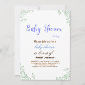 Invitation à la Baby Shower Eucalyptus Oh Boy (Devant)
