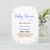 Invitation à la Baby Shower Eucalyptus Oh Boy (Debout devant)