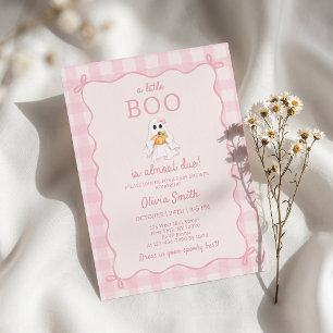 Invitation à la baby shower fantôme Little Boo Gir