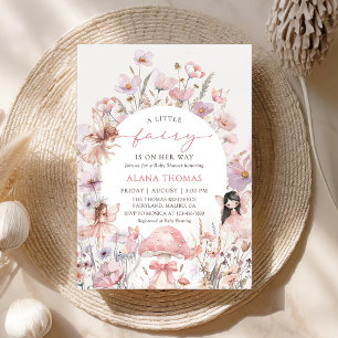 Invitation à la baby shower Fée Florale Bébé