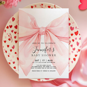 Invitation à la Baby Shower Fille Arc-en-Ciel Rose