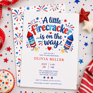 Invitation à la baby shower Firecracker Bébé
