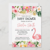 Invitation à la baby shower Flamingo (Devant)
