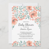 Invitation à la Baby Shower Fleurs de Pêche Jolies (Devant)