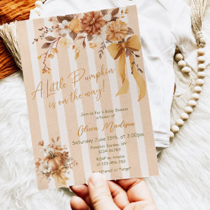 Invitation à la baby shower florale automnale Litt