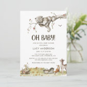 Invitation à la baby shower Forest Baby (Debout devant)