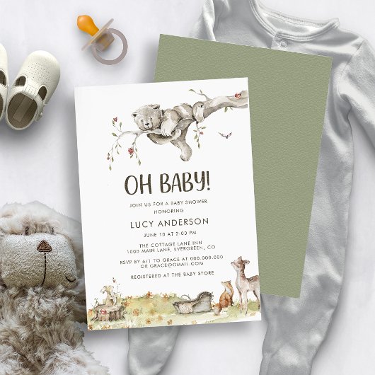 Invitation à la baby shower Forest Baby