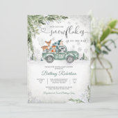 Invitation à la Baby Shower Forêt d'Hiver (Debout devant)