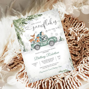 Invitation à la Baby Shower Forêt d'Hiver