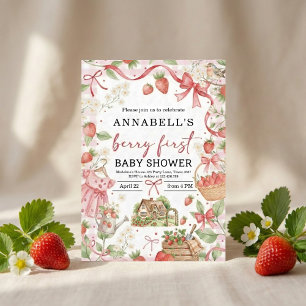 Invitation à la baby shower Fraise Premier Fruit S