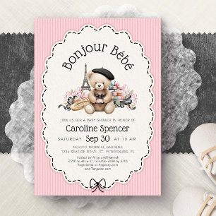 Invitation à la baby shower française de Bonjour B
