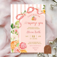 Invitation à la baby shower Fruits d'été citriques