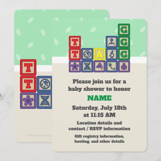 Invitation à la Baby Shower Future Biologist's Blo (Devant / Derrière)