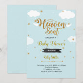 Invitation à la baby shower garçon envoyé par le c (Devant / Derrière)