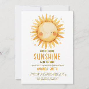 Invitation à la baby shower genre neutre Sunshine 