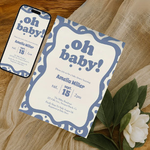 Invitation à la Baby Shower Groovy Oh Baby ! Rét