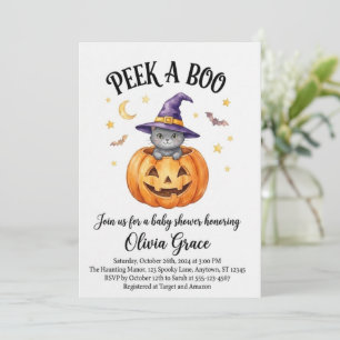 Invitation à la Baby Shower Halloween "Peek A Boo"
