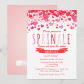 Invitation à la Baby Shower Heart Love Sprinkle (Devant / Derrière)
