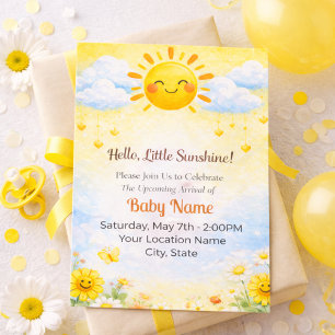 Invitation à la Baby Shower Hello Little Sunshine