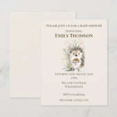 Invitation à la baby shower Hérisson de la forêt (Devant / Derrière)