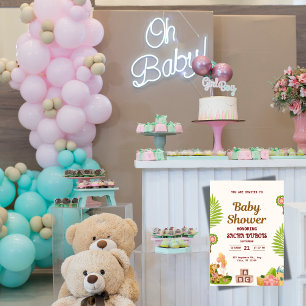 Invitation à la Baby Shower Jungle Safari 