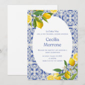 Invitation à la Baby Shower La Dolce Vita (Devant / Derrière)