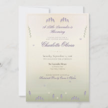 Invitation à la Baby Shower Lavender Fields