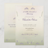Invitation à la Baby Shower Lavender Fields (Devant / Derrière)