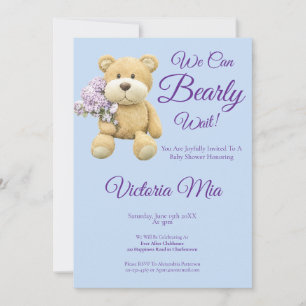 Invitation à la baby shower 'Le nounours peut à pe
