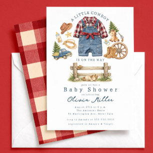 Invitation à la Baby Shower Little Cowboy Western