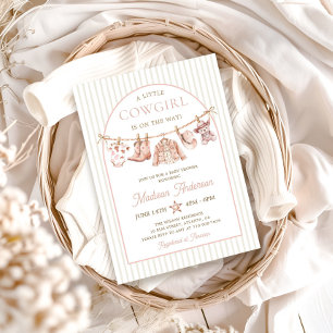 Invitation à la baby shower Little Cowgirl Clothes