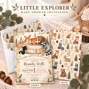 Invitation à la baby shower Little Explorer
