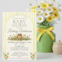 Invitation à la baby shower Little Honey Baby Show