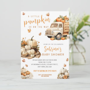Invitation à la Baby Shower Little Pumpkin Truck T