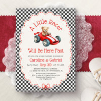 Invitation à la baby shower Little Racer Race Car