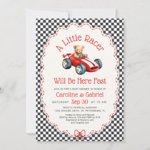 Invitation à la baby shower Little Racer Race Car