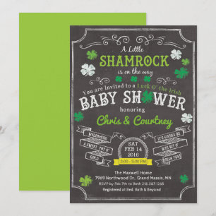 Invitation à la baby shower Little Shamrock