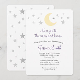 Invitation à la Baby Shower Love You to the Moon &