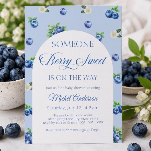 Invitation à la baby shower Myrtille