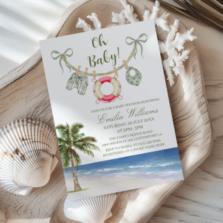 Invitation à la Baby Shower Oh Baby Girl sur la pl